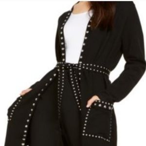 I.N.C. International Concepts Plus Size Studded Cardigan Deep Black PS